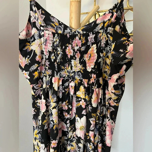 Gap Cami Dress black floral size Large New - Picture 8 of 11